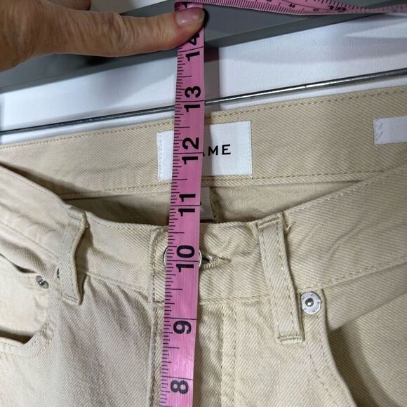 FRAME The Straight Jeans Cream Button Down Raw Hem - Picture 10 of 14